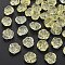 Transparent Baking Paint Glass Beads, Rose, Champagne Yellow, 12.5x14x9mm, Hole: 1.2mm