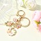 Alloy Enamel Keychains, with Alloy Rings, Butterfly, Golden, 94mm