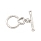 Brass Toggle Clasps, Ring, Platinum, Ring: 18x12x2mm, Hole: 1.2mm, Bar: 18x4.5x3mm, Hole: 1.2mm