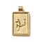 304 Stainless Steel Pendants, Rectangle with Constellations, Real 14K Gold Plated, Capricorn, 25x14x2mm, Hole: 2mm
