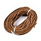 Flat Cowhide Leather Jewelry Cord, Jewelry DIY Making Material, Sienna, 3x2mm