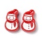 Christmas Decorations Theme Opaque Acrylic Bead with Enamel, White, Snowman, 25x16x8.5mm, Hole: 3.5mm