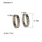 Fashionable 304 Stainless Steel U-Shaped Hoop Earrings, with Rhinestone, Platinum, 13.4x3.88x2.26mm