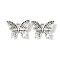 Tibetan Style Alloy Pendants, Butterfly, Cadmium Free & Lead Free, Antique Silver, 13x17x3mm, Hole: 1.6mm