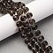 Natural Ice Obsidian Beads Strands, with Seed Beads, Faceted, Rondelle, 8x6mm, Hole: 1mm, about 25pcs/strand, 7.72''(19.6cm)