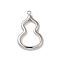 Non-Tarnish 304 Stainless Steel Pendants, Gourd Charm, Stainless Steel Color, 22.5x14x2mm, Hole: 1.5mm