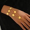 Elegant Middle Eastern Style Brass Finger Ring Bracelets for Women, Flat Round, Golden, 5-1/8 inch(13cm), Inner Diameter: 9-1/8 inch(23cm)