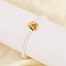 Plastic Imitation Pearl Beads Bracelets for Women, Cat, with 304 Stainless Steel Findings, Golden, 6-3/4 inch(17.1cm)