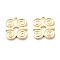 Brass Pendants, Long-Lasting Plated, Adinkra Symbols DWENNIMMEN, Real 18K Gold Plated, 16x13x1.2mm, Hole: 1.6mm