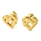 Ion Plating(IP) 304 Stainless Steel Ear Studs, Heart, Golden, 11.5x12mm