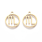 201 Stainless Steel Pendants, Manual Polishing, Ring with Twelve Constellations, Golden, Scorpio, 18x16x1.5mm, Hole: 1.6mm