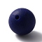 Silicone Beads, Round, Dark Blue, 15mm, Hole: 2mm