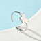 304 Stainless Steel Adjustable Cuff Rings, Stainless Steel Color, Bowknot, 7.5mm, Adjustable