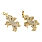 Brass Micro Pave Cubic Zirconia Pendants, Horse, Long-Lasting Plated, Cadmium Free & Lead Free, Rack Plating, with Jump Ring, Real 18K Gold Plated, 19.5x12x2.5mm, Hole: 3.2mm