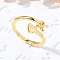 Brass Cuff Rings for Women, Letter, Letter H, Inner Diameter: 15.6mm