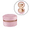 Portable Travel Round Velvet Jewelry Set Storage Zipper Boxes, Jewelry Case for Earrings, Rings, Bracelets, Pink, 6.2x4.55cm