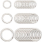 30Pcs 3 Styles Iron Split Rings, Double Loops Jump Rings, Platinum, 20~32x2mm, Inner Diameter: 16.5~26.5mm, 10pcs/style