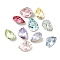 Glass Rhinestone Cabochons, Pointed Back & Back Plated, Faceted, Teardrop, Mixed Color, 8x6x4mm