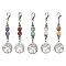 Alloy Flat Round with Tree of Life Pendant Decoration, Natural Round Gemstone Beads & Lobster Claw Clasps for Backpack Keychain Ornaments, 60.5mm
