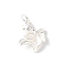 925 Sterling Silver Fish Charms, with Jump Rings, with 925 Stamp, Silver, 15x13x3.5mm, Hole: 3.8mm