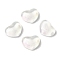 K9 Glass Cabochons, with Glitter Powder, Heart, White, 7.8x10x3.2mm