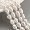 Natural Cultured Freshwater Pearl Beads Strands, Rice, Grade AB+, White, 6~7mm, Hole: 0.6mm, about 18~20pcs/strand, 6.30''~6.69''(16~17cm)