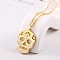 304 Stainless Steel Mexican Candy Skull Pendant Necklaces, Golden, pendant: 24.1x17.2x1.4