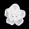 3D Handmade Polymer Clay Flower Cabochons, Floral Flat Back Cabochons for Scrapbooking, Phone Case Decoration & Craft Supplies, White, 24~28x25~28x10~11mm