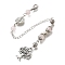 Alloy Tree Dowsing Pendulums, with Rack Plating Brass Findings and Natural Rose Quartz Beads, 187mm