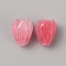 Opaque Resin Flower Rose Beads, with Synthetic Shell, Cerise, 8.5x7mm, Hole: 1.2mm