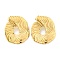 Ion Plating(IP) 304 Stainless Steel Stud Earrings for Women, Nuggets with Textured, Real 14K Gold Plated, 36x30.5mm