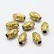 Brass Textured Beads, Nickel Free, Oval, Raw(Unplated), 10x6mm, Hole: 3mm