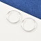 Brass Hoop Earrings, Lead Free & Cadmium Free, 925 Sterling Silver Plated, 14x1.5mm