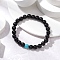 Synthetic Turquoise Beaded Stretch Bracelets for Women Men, Dyed, Black, Inner Diameter: 2-1/8 inch(5.5cm)