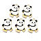 Rack Plating Alloy Enamel Pendants, Cadmium Free & Nickel Free & Lead Free, Light Gold, Panda, Black, 30x21x2mm, Hole: 2mm