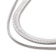 316 двухслойное ожерелье из круглой змеи и елочки из нержавеющей стали для женщин и мужчин NJEW-C025-01P-2