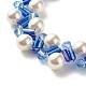 Bracelet perlé coquillage rond pour femme adolescente X1-BJEW-TA00024-02-2
