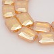 Rectangle Electroplate Rainbow Plated Glass Beads Strands EGLA-P002-F03-2