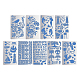 Benecreat9スタイルのスチールカッティングダイステンシル  DIYスクラップブッキング/フォトアルバム用  装飾的なエンボス印刷紙のカード  混合模様  10.1x17.7x0.05cm  9スタイル  1個/スタイル  9個/セット DIY-BC0002-76A-1