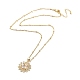 Женские ожерелья с подвеской из латуни и циркония с цветочным паве для женщин NJEW-A015-12KCG-2