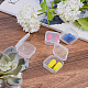 BENECREAT 18 pack Square Clear Plastic Bead Storage Containers Box Case with Flip-Up Lids for Pills CON-BC0004-54-7
