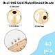 Beebeecraft 1 Box 40Pcs 8mm Round Spacer Beads 14K Gold Plated Brass Loose Beads Small Hole Spacer Beads Finding for DIY Bracelet Necklace Jewelry Making Craft KK-BBC0009-71B-2