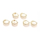 Brass Micro Pave Clear Cubic Zirconia Huggie Hoop Earrings EJEW-G275-02G-1