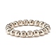10MM CCB Plastic Grooved Round Beaded Stretch Bracelet for Women BJEW-JB07559-1