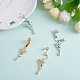 2Pcs Clear Cubic Zirconia Butterfly Dangle Clip on Belly Rings JE1020A-4