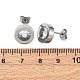 Плоские круглые серьги-гвоздики из нержавеющей стали 304 EJEW-C099-23P-03-5