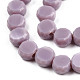 Chapelets de perles en verre opaque de couleur unie GLAA-N052-05B-A20-3