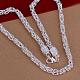 Popular Silver Plated Brass Byzantine Chain Necklaces For Men NJEW-BB12688-2