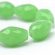 Larme facettes imitation jade perles de verre brins GLAA-Q052-A-5