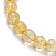 Braccialetti elasticizzati con perline di quarzo giallo naturale BJEW-JB10070-04-2